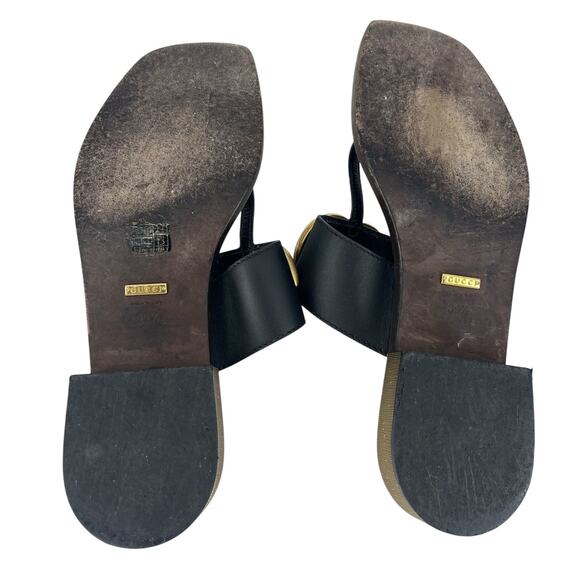 Gucci Marmont Logo Leather Thong Sandal in Black - Picture 16 of 16